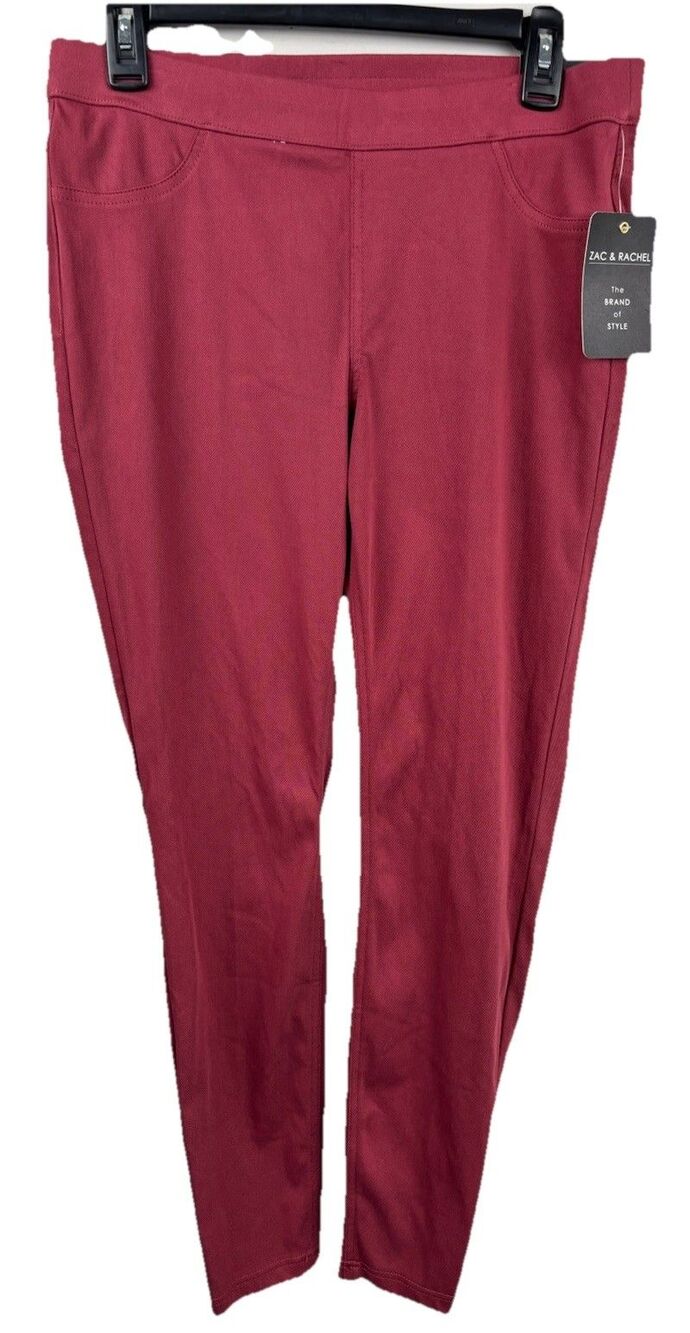 Zac & Rachel NWT Women's Burgundy Pull On Pants Size Medium Ankle